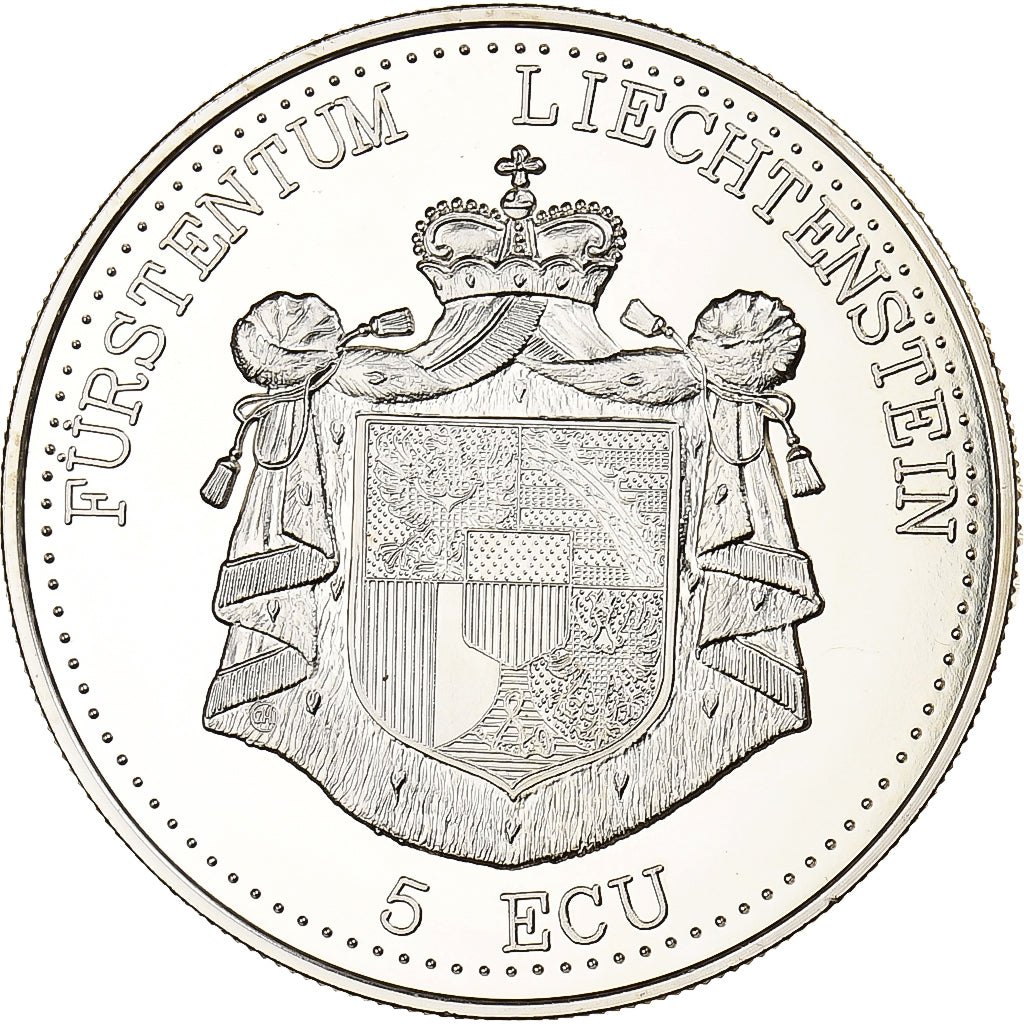 Listenstaine, Token, 5 Ecu, 1995, Cobre-níquel, MS(65-70)