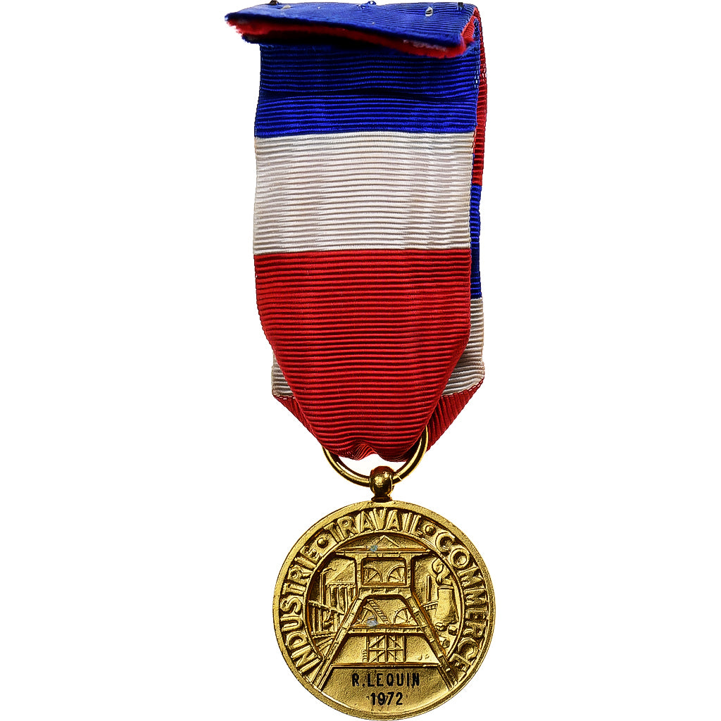 France, Industrie-Travail-Commerce, Medal, 1972, Palme, Excellent Quality, Gilt