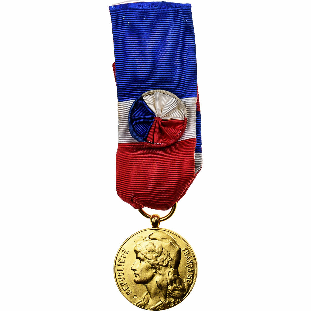 France, Industrie-Travail-Commerce, Medal, 1966, Excellent Quality, Gilt Bronze