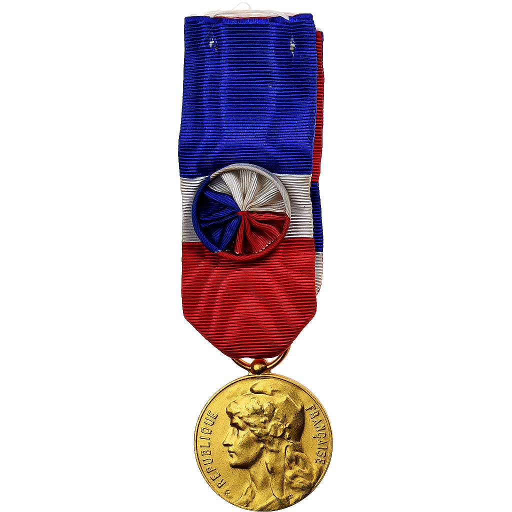 France, Industrie-Travail-Commerce, Medal, 1960, Excellent Quality, Gilt Bronze