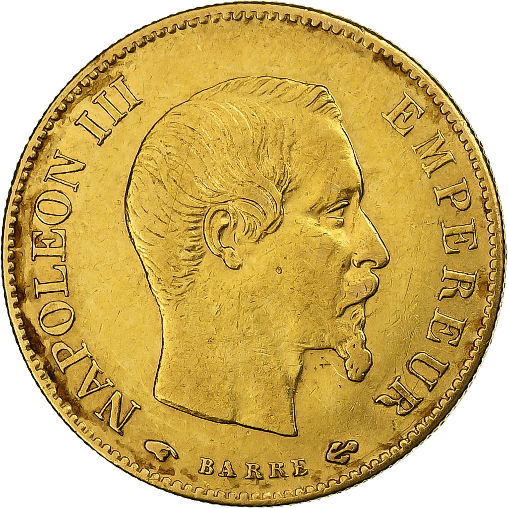 Frankrijk, Napoleon III, 10 Francs, 1858, Paris, Goud, ZF+, Gadoury:1014