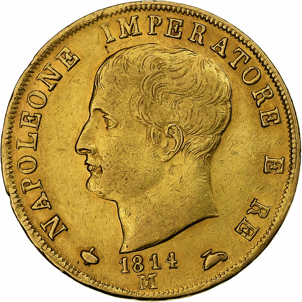 Italien Staaten, KINGDOM OF NAPOLEON, Napoleon I, 40 Lire, 1814/04, Milan, Gold