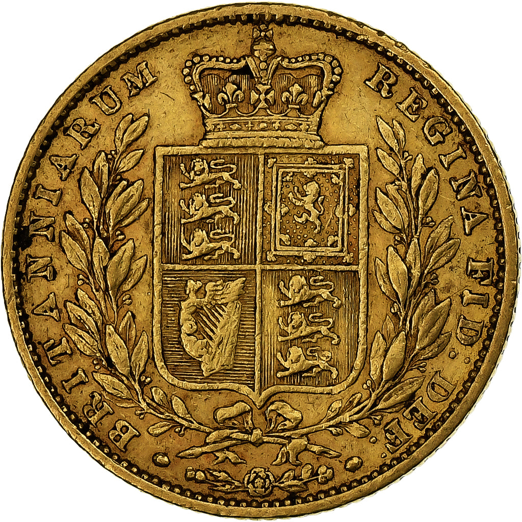 Great Britain, Victoria, Sovereign, 1863, Gold, EF(40-45), KM:736.1