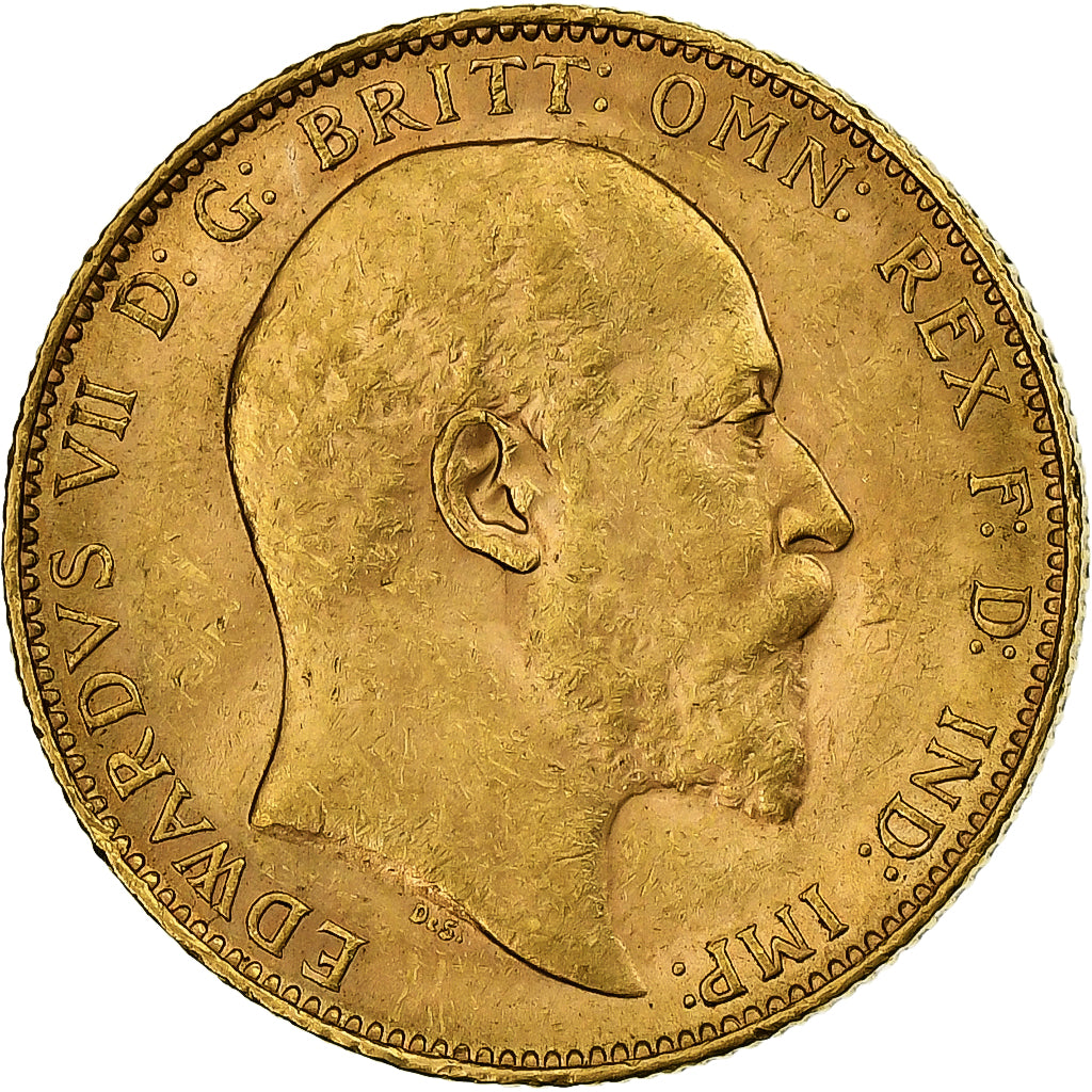 Australia, Edward VII, Sovereign, 1903, Perth, Gold, AU(55-58), KM:15