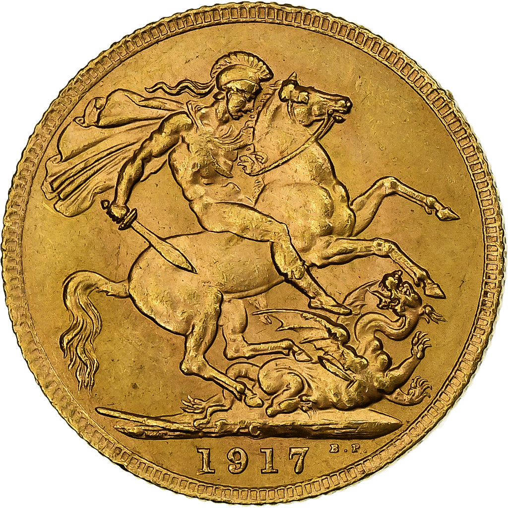 Canada, George V, Sovereign, 1917, Royal Canadian Mint, Gold, AU(55-58), KM:20