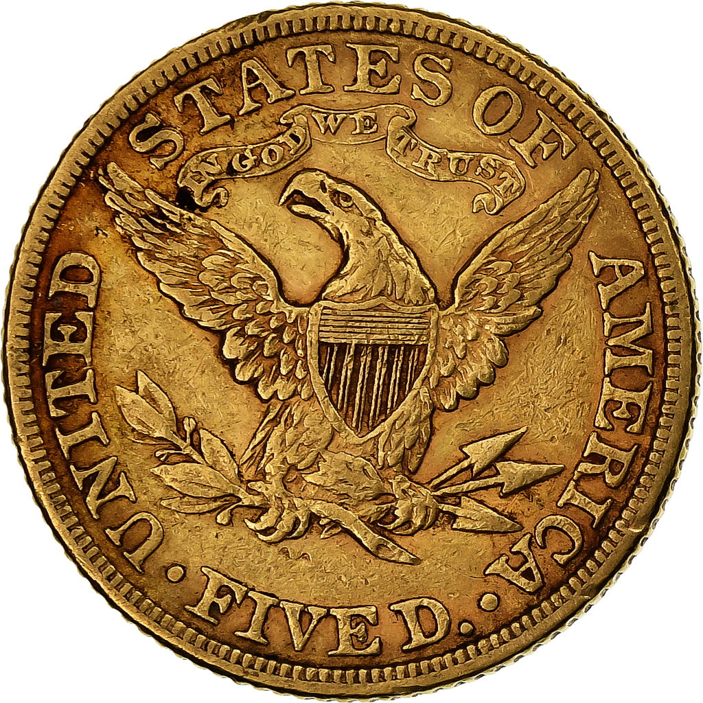 United States, $5, Half Eagle, Coronet Head, 1882, Philadelphia, Gold