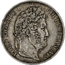 France, 5 Francs, Louis-Philippe, 1844, Lille, Silver, EF(40-45), Gadoury:678a