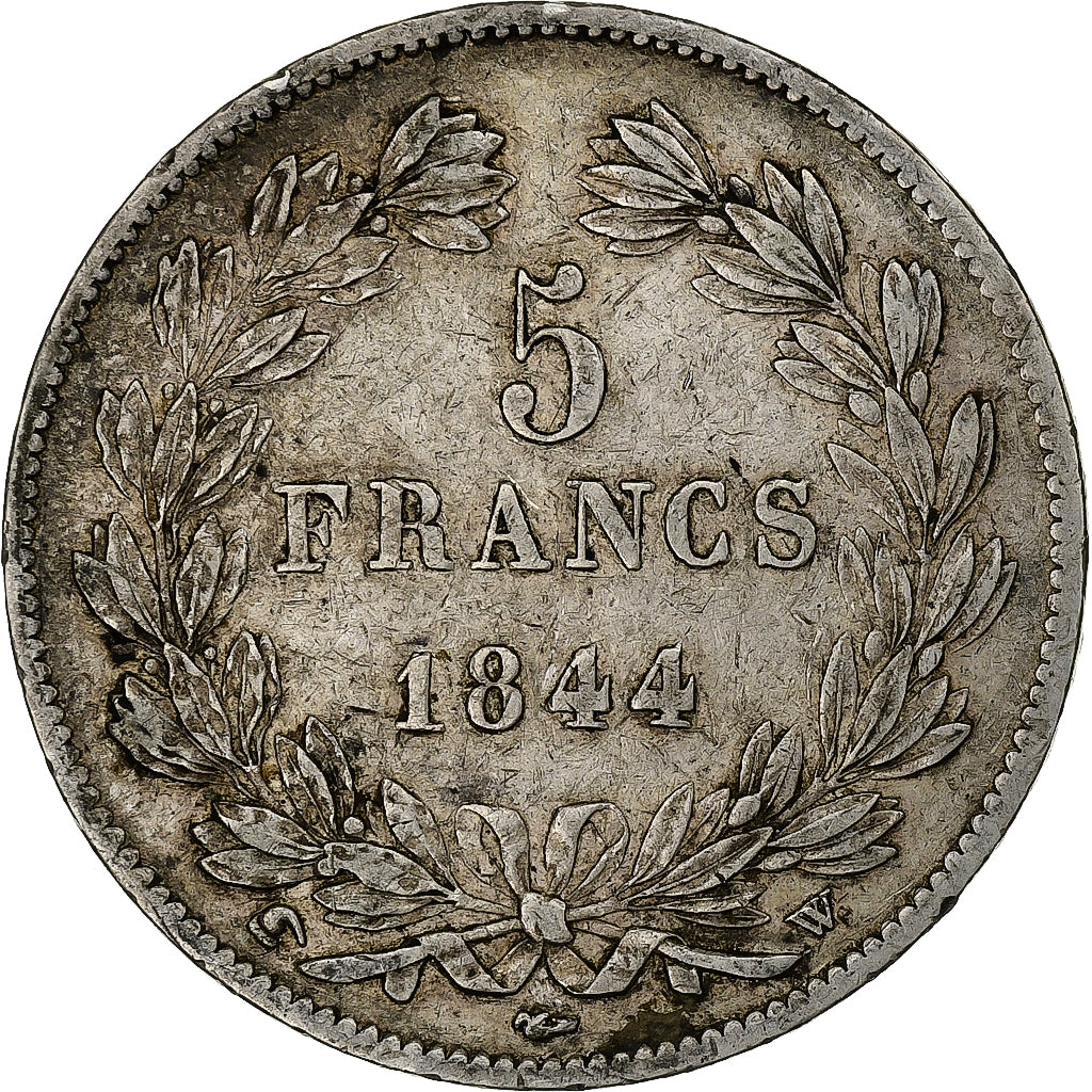 France, 5 Francs, Louis-Philippe, 1844, Lille, Silver, EF(40-45), Gadoury:678a