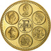Francia, medaglia, Coq, Fin du Cours Légal du Franc, 2001, Doratura in