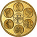 Francia, medaglia, Coq, Fin du Cours Légal du Franc, 2001, Doratura in