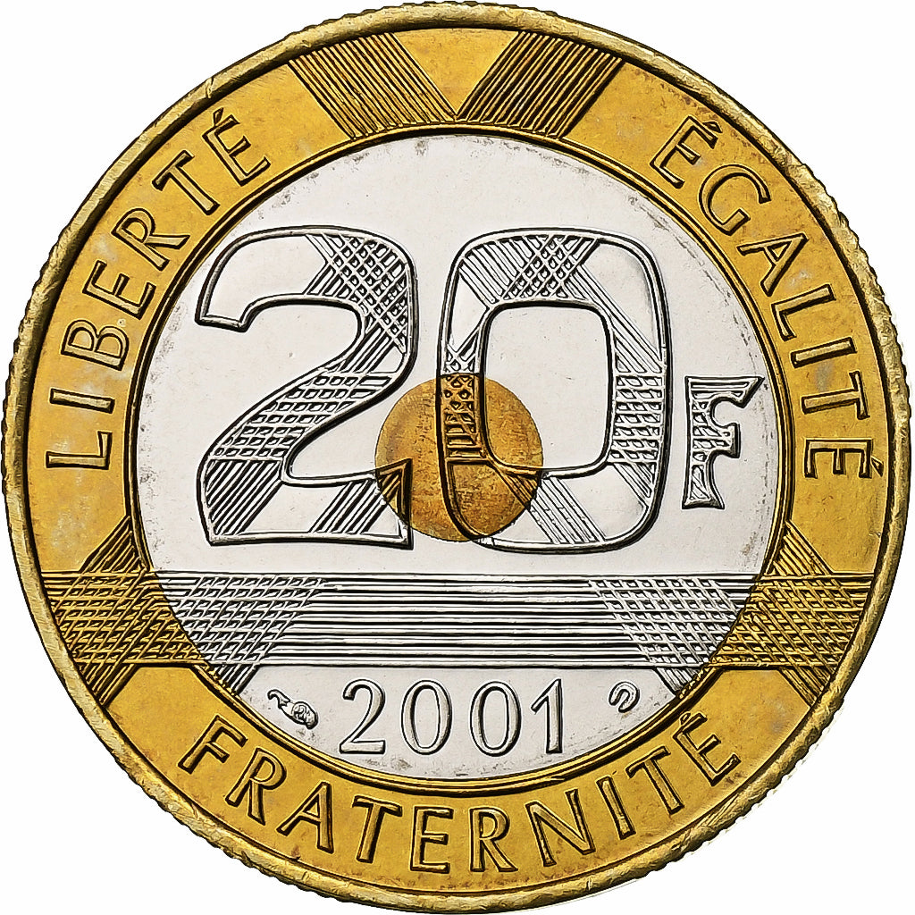 Coin, France, Mont Saint Michel, 20 Francs, 2001, Paris, MS(65-70)