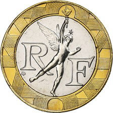 France, Génie, 10 Francs, 2001, Monnaie de Paris, BU, FDC, Bimétallique