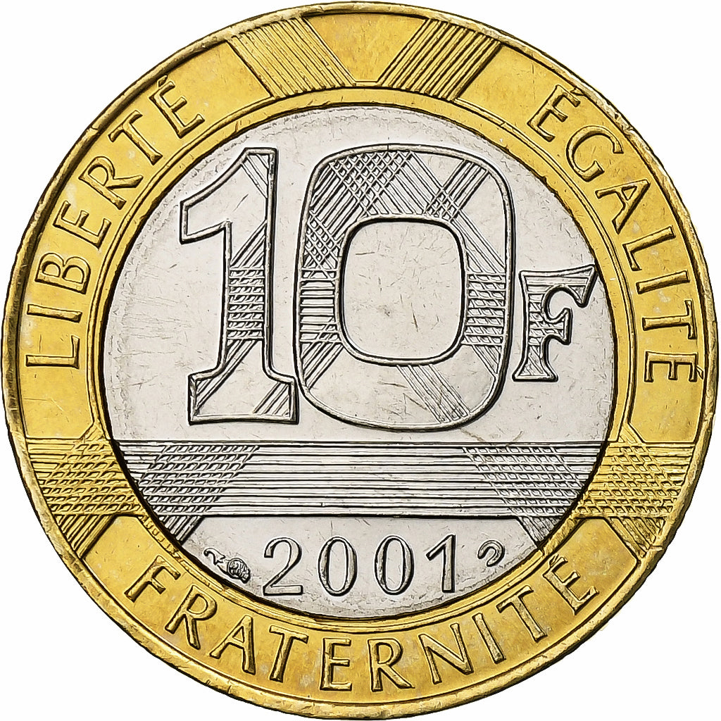 France, Génie, 10 Francs, 2001, Monnaie de Paris, BU, FDC, Bimétallique