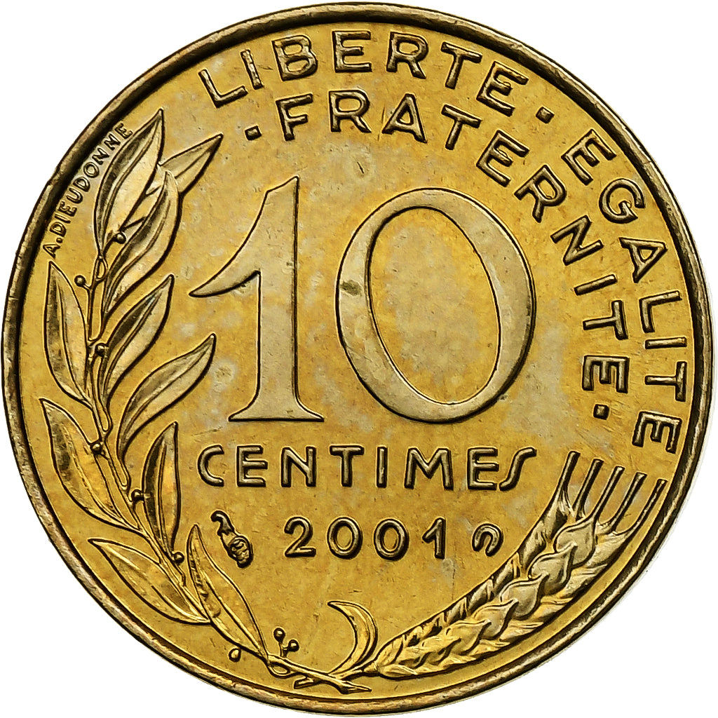 France, Marianne, 10 Centimes, 2001, Paris, Série FDC.BU, MS(65-70)