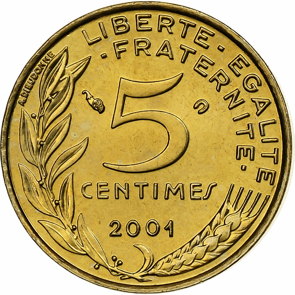 Frankrijk, Marianne, 5 Centimes, 2001, Paris, Série FDC.BU, FDC