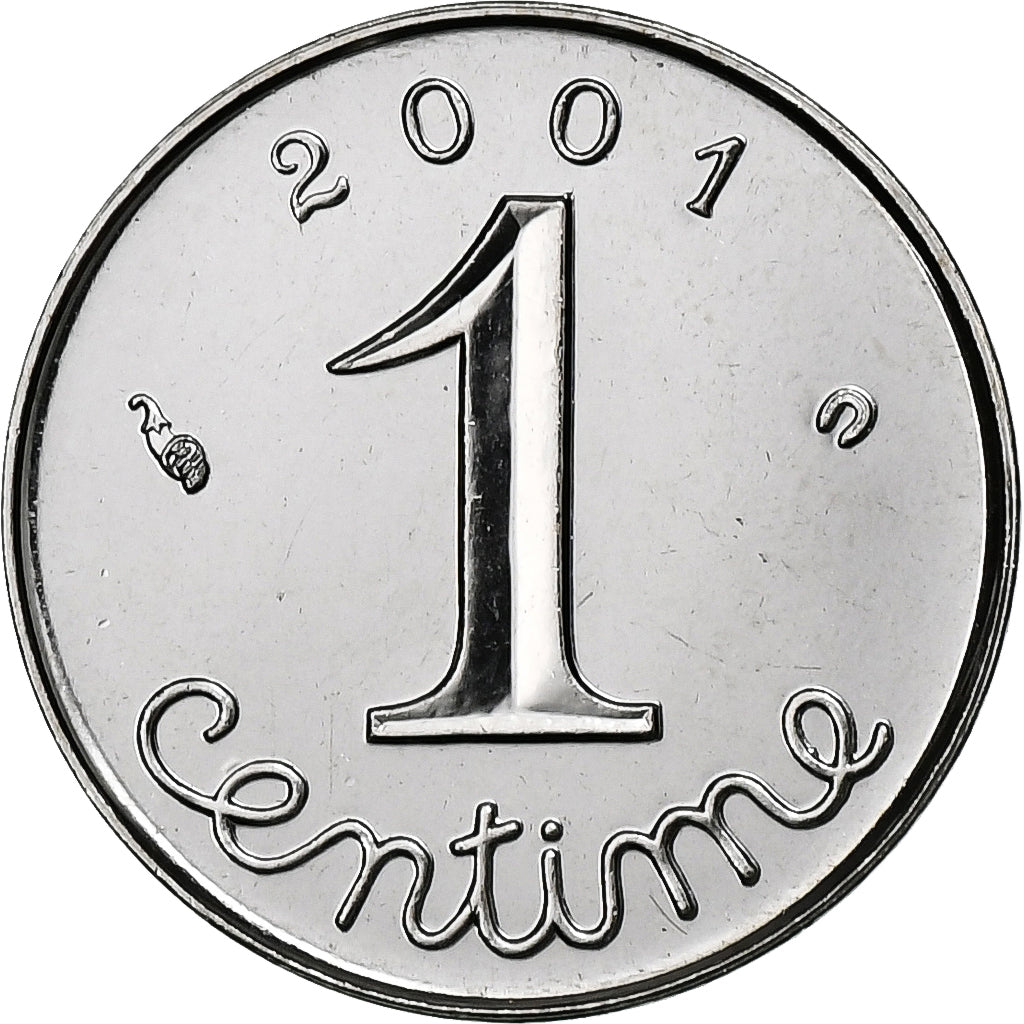 France, Centime, Épi, 2001, Monnaie de Paris, BU, Stainless Steel, MS(65-70)