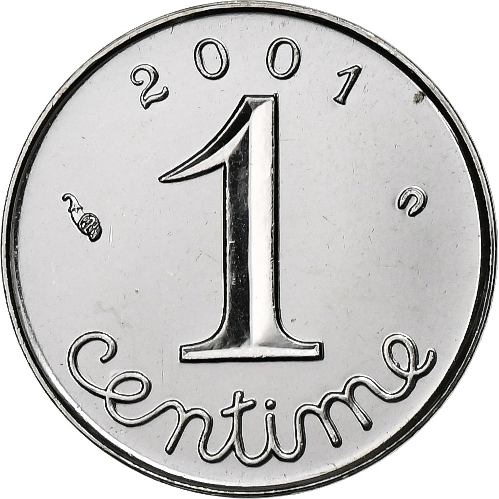 France, Centime, Épi, 2001, Monnaie de Paris, BU, Stainless Steel, MS(65-70)