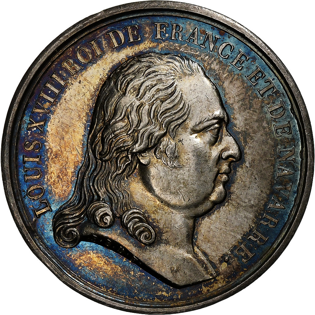 Francia, zeton, Louis XVIII, Notaires de l'Arrondissement de Rouen, 1811, Plata