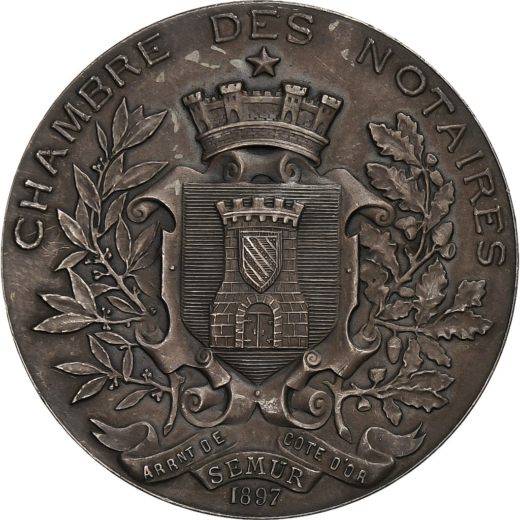 France, Token, Chambre des Notaire de l'Arrondissement de Semur, 1897, Silver