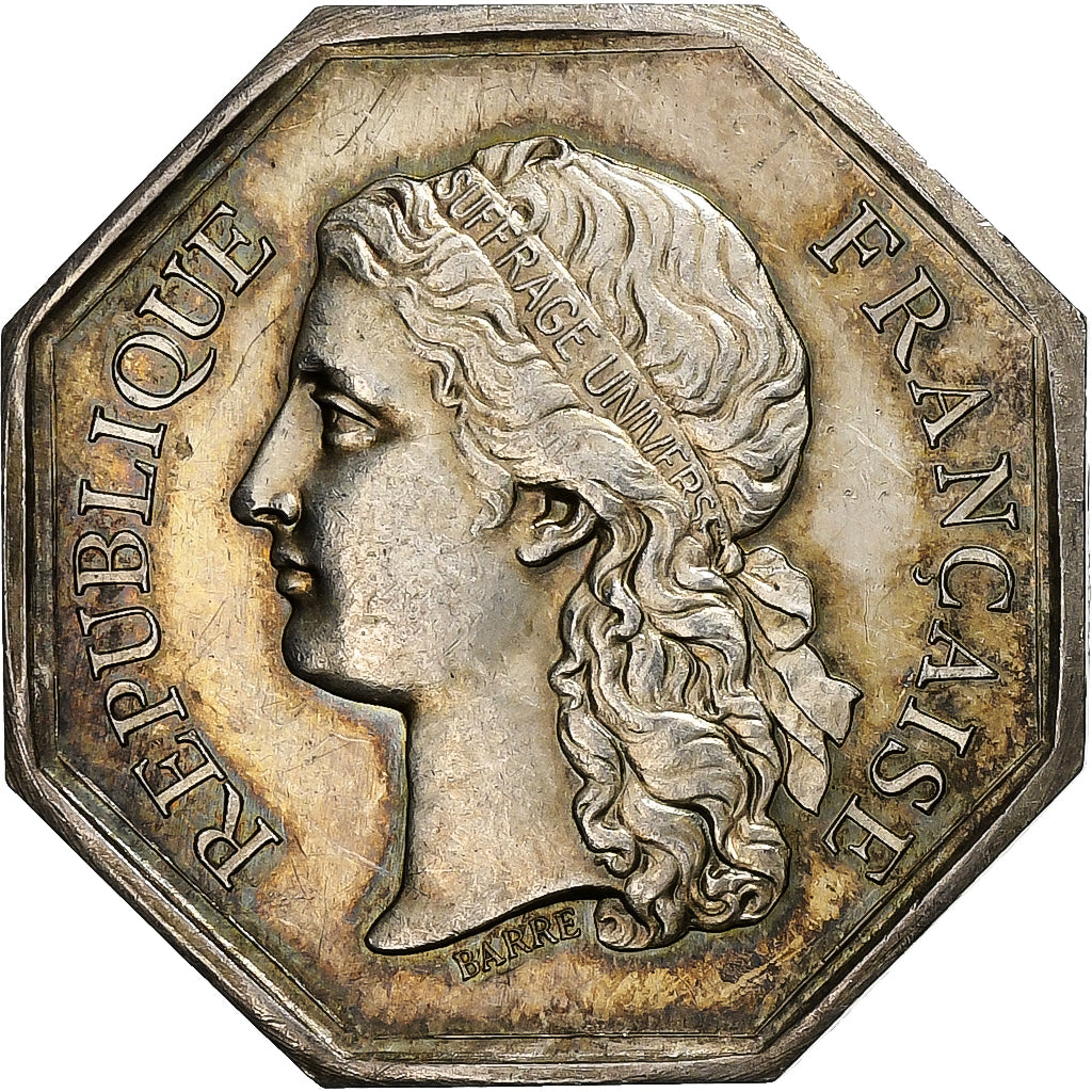 France, Token, Compagnie des Notaires de Chateaudun, Silver, Barre, MS63