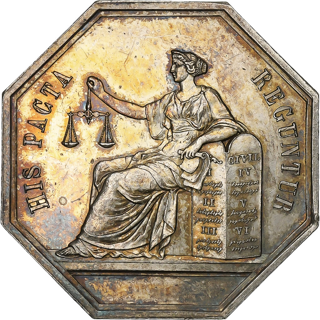 Francia, zeton, Notaires de l'Arrondissement de Bar-sur-Seine, Plata, EBC