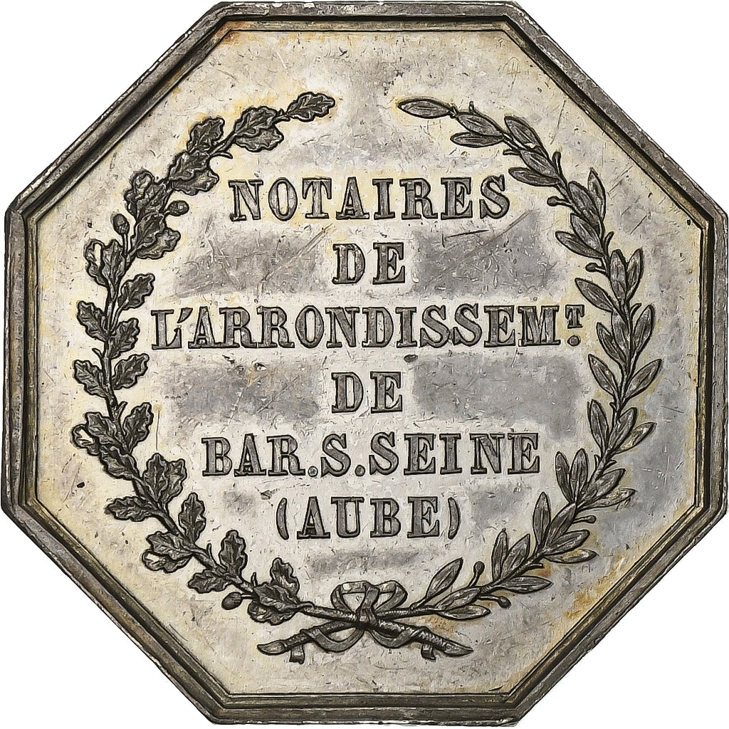 Francia, zeton, Notaires de l'Arrondissement de Bar-sur-Seine, Plata, EBC