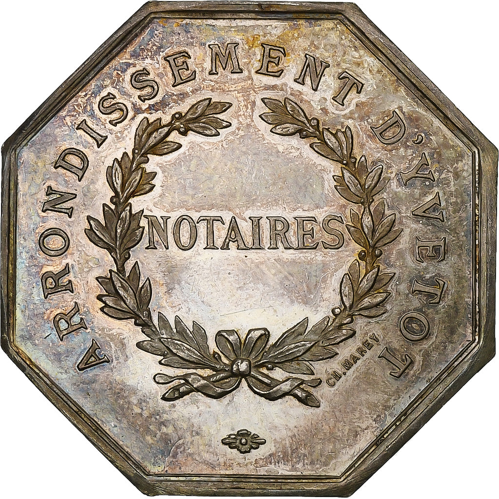 France, Jeton, Notaires de l'Arrondissement d'Yvetot, Argent, SPL, Marey