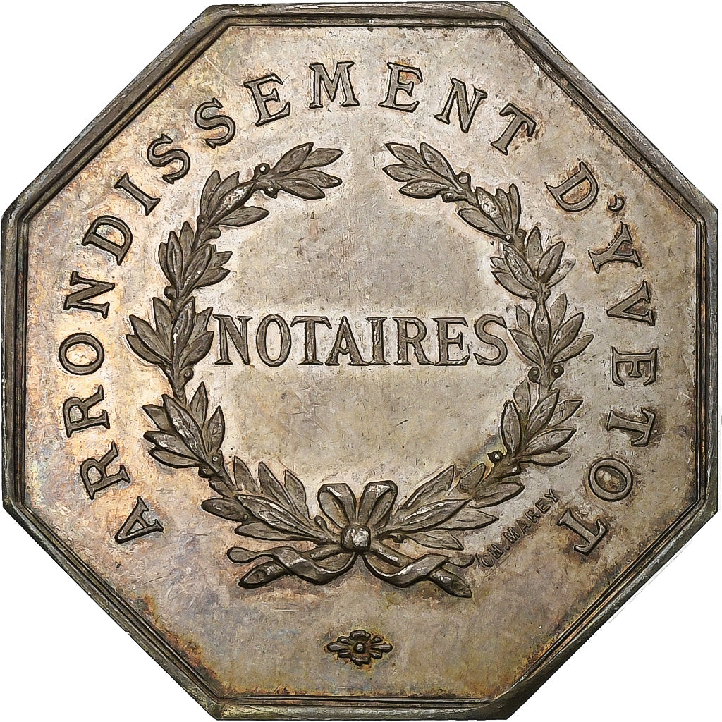 France, Token, Notaires de l'Arrondissement d'Yvetot, Silver, Marey, MS(60-62)