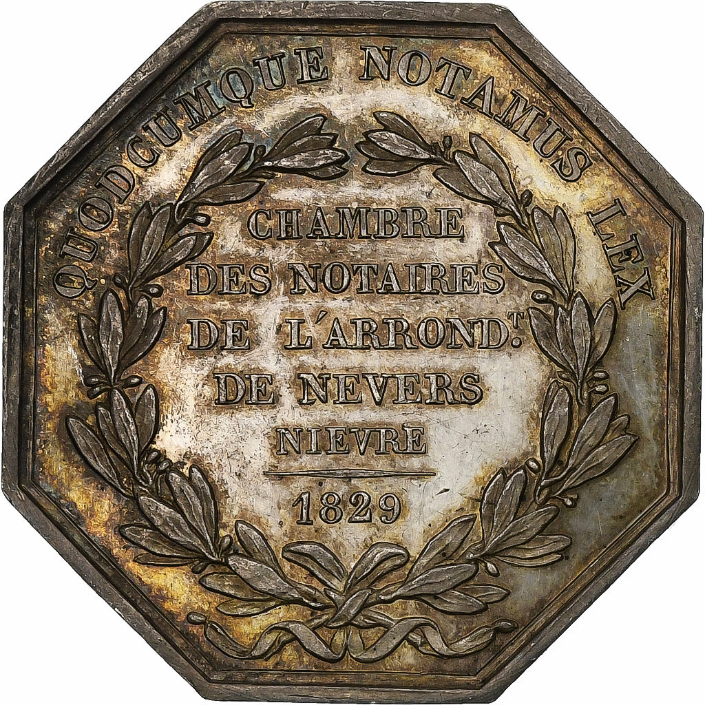 Francia, ficha, Notaires de l'Arrondissement de Nevers, Nièvre, 1829, Argento