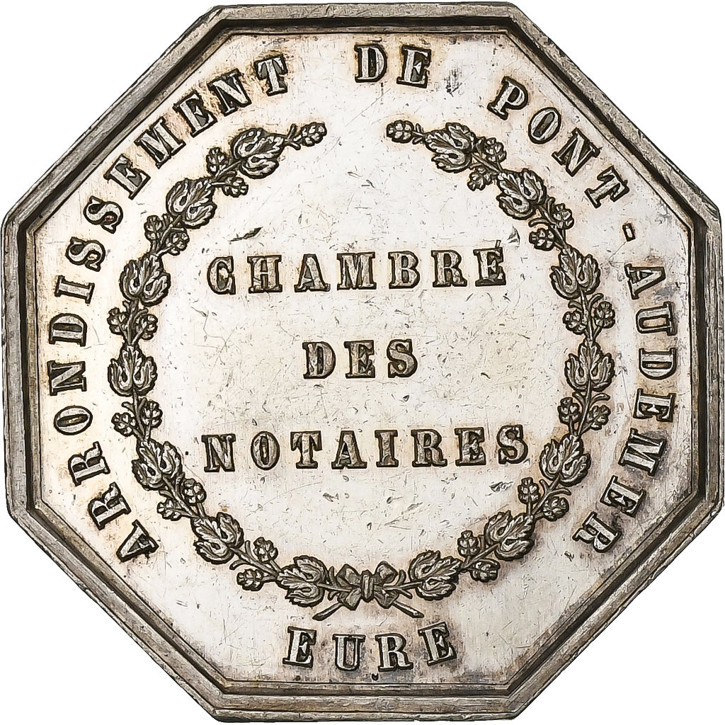 France, Jeton, Notaires de l'Arrondissement de Pont-Audemer, Eure, Argent, SUP