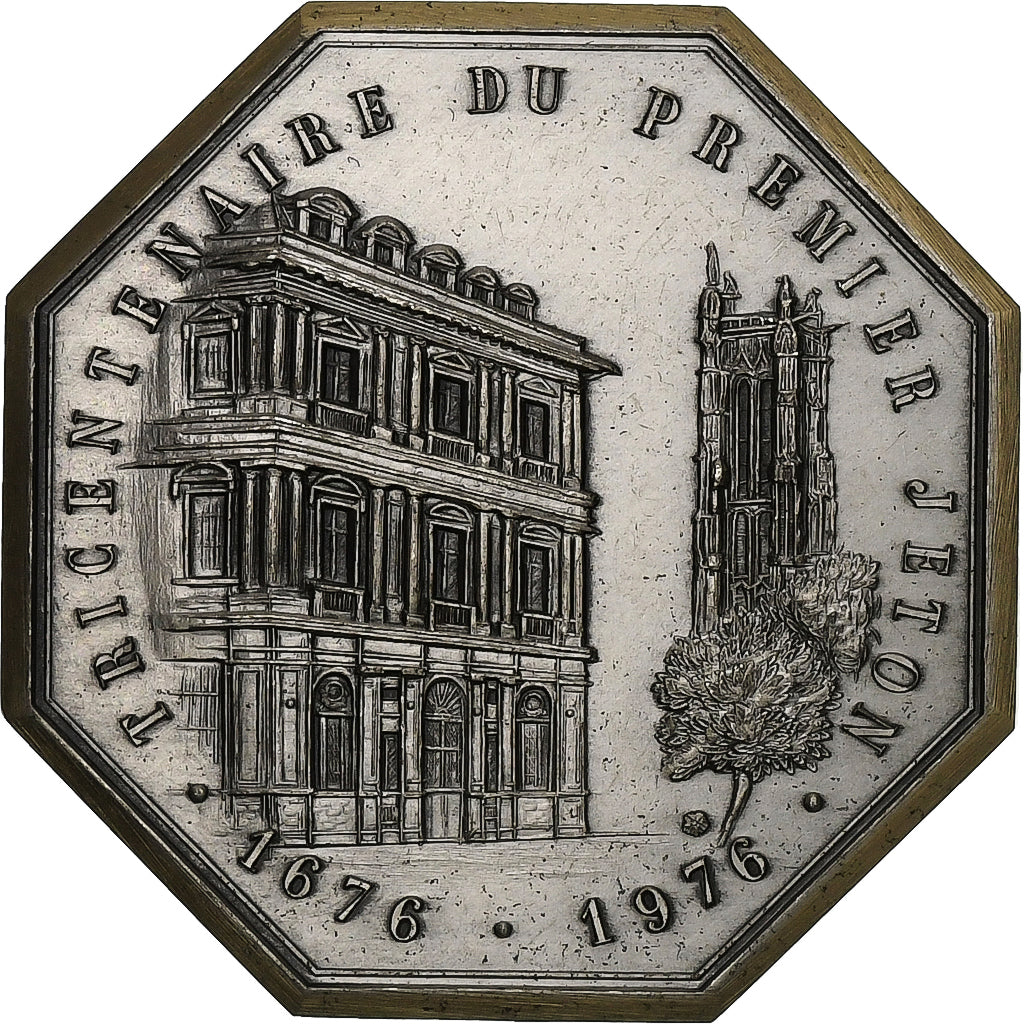 Francia, zeton, Compagnie des Notaires de Paris, 1976, Plata, SC
