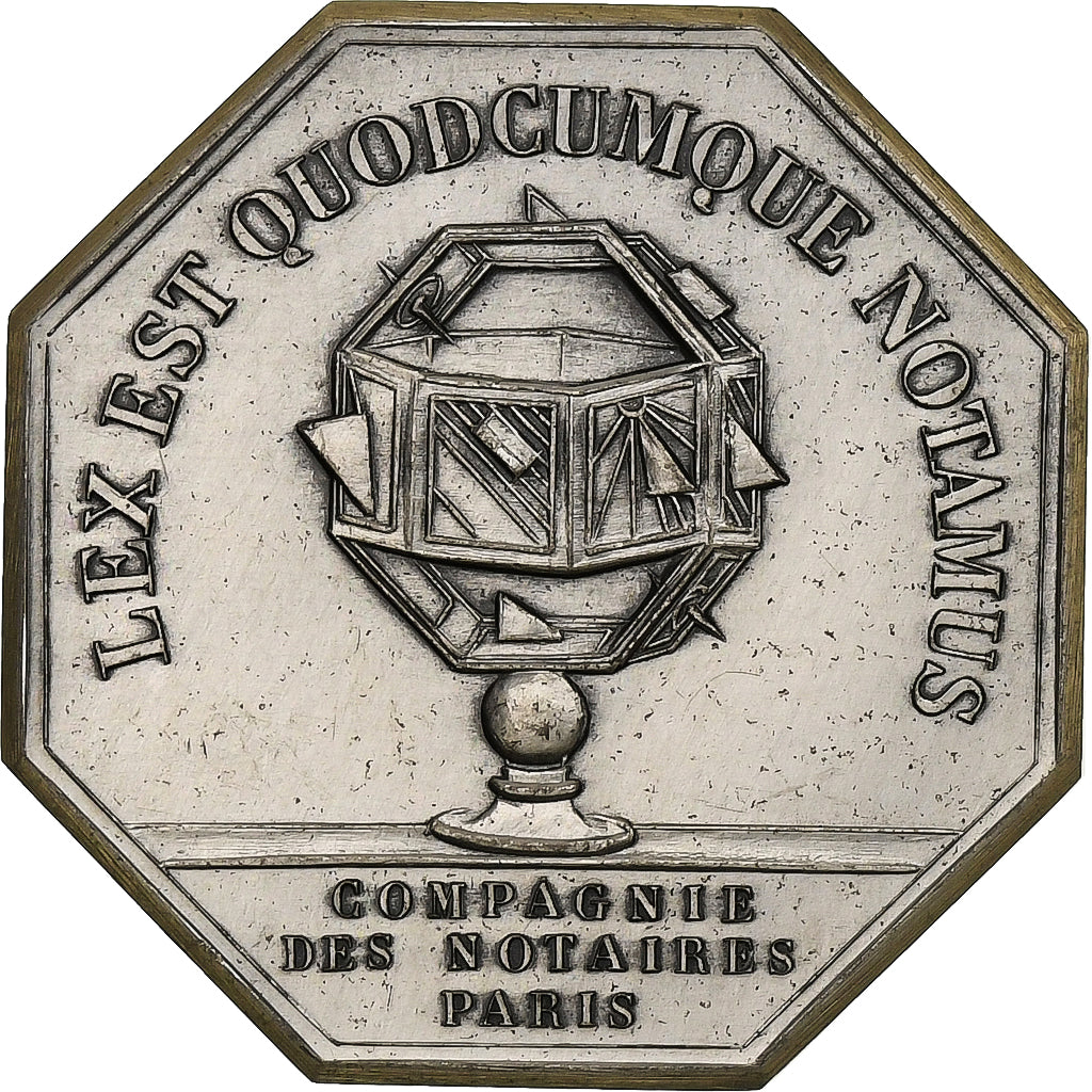 Francia, zeton, Compagnie des Notaires de Paris, 1976, Plata, SC