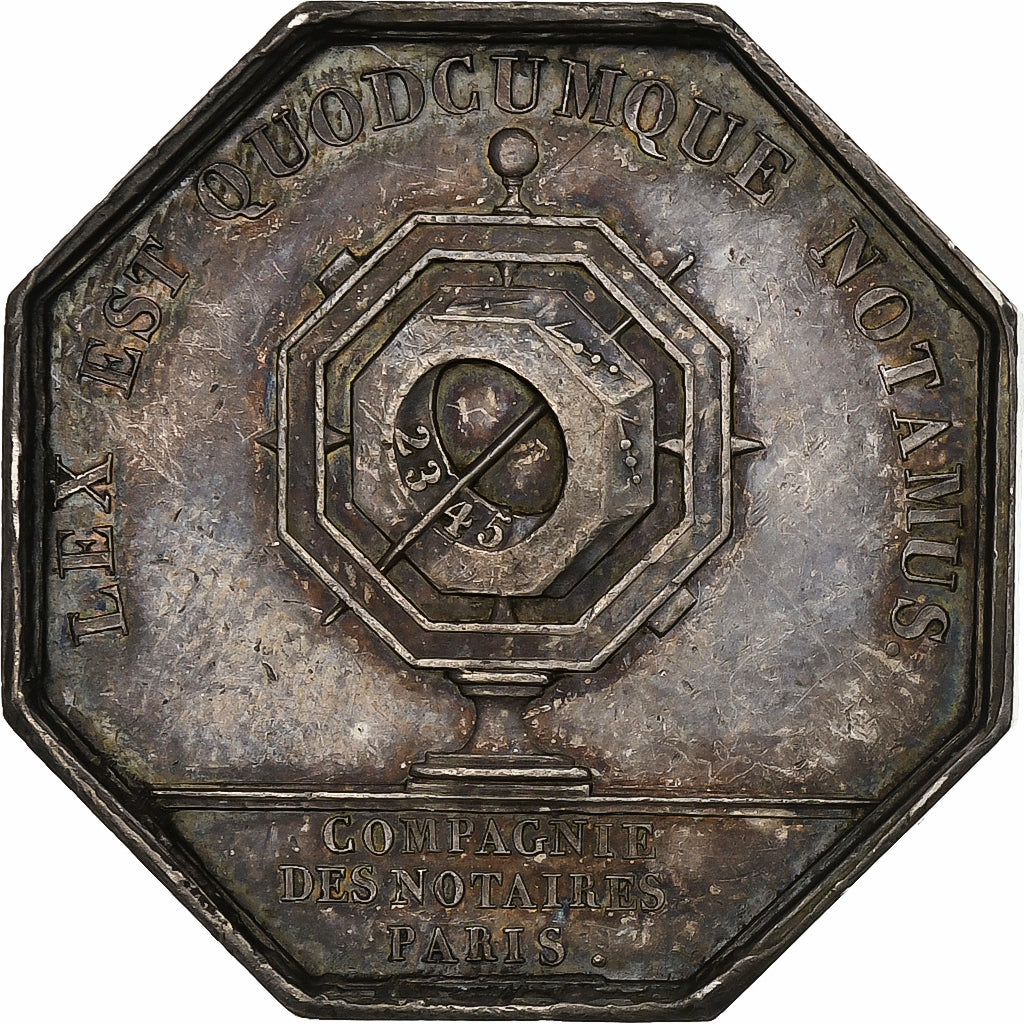France, Jeton, Louis XVIII, Compagnie des Notaires de Paris, 1820, Argent, SUP+