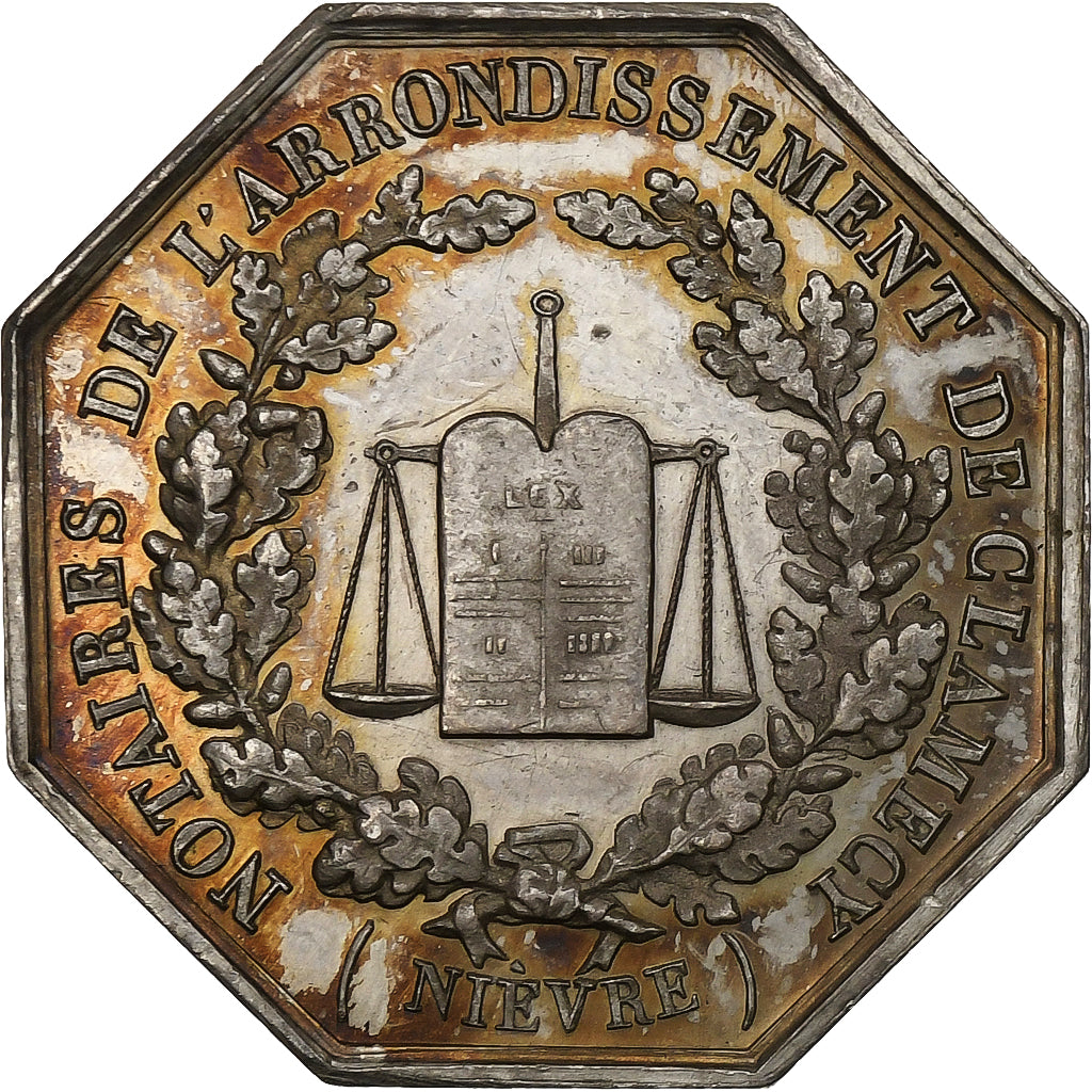 Francia, zeton, Napoléon III, Notaires de l'Arrondissement de Clamecy, Nièvre