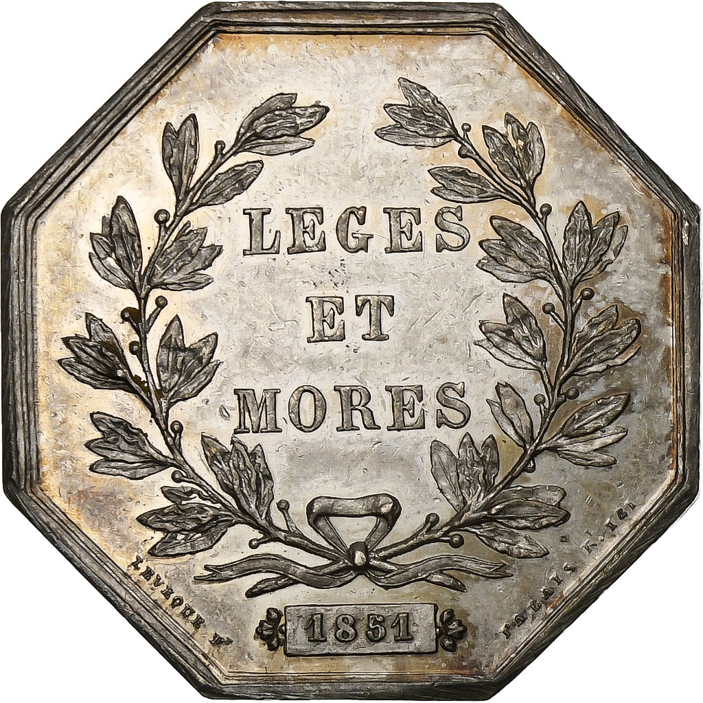France, Token, Notaires de l'Arrondissement de Vassy, Haute Marne, 1851, Silver