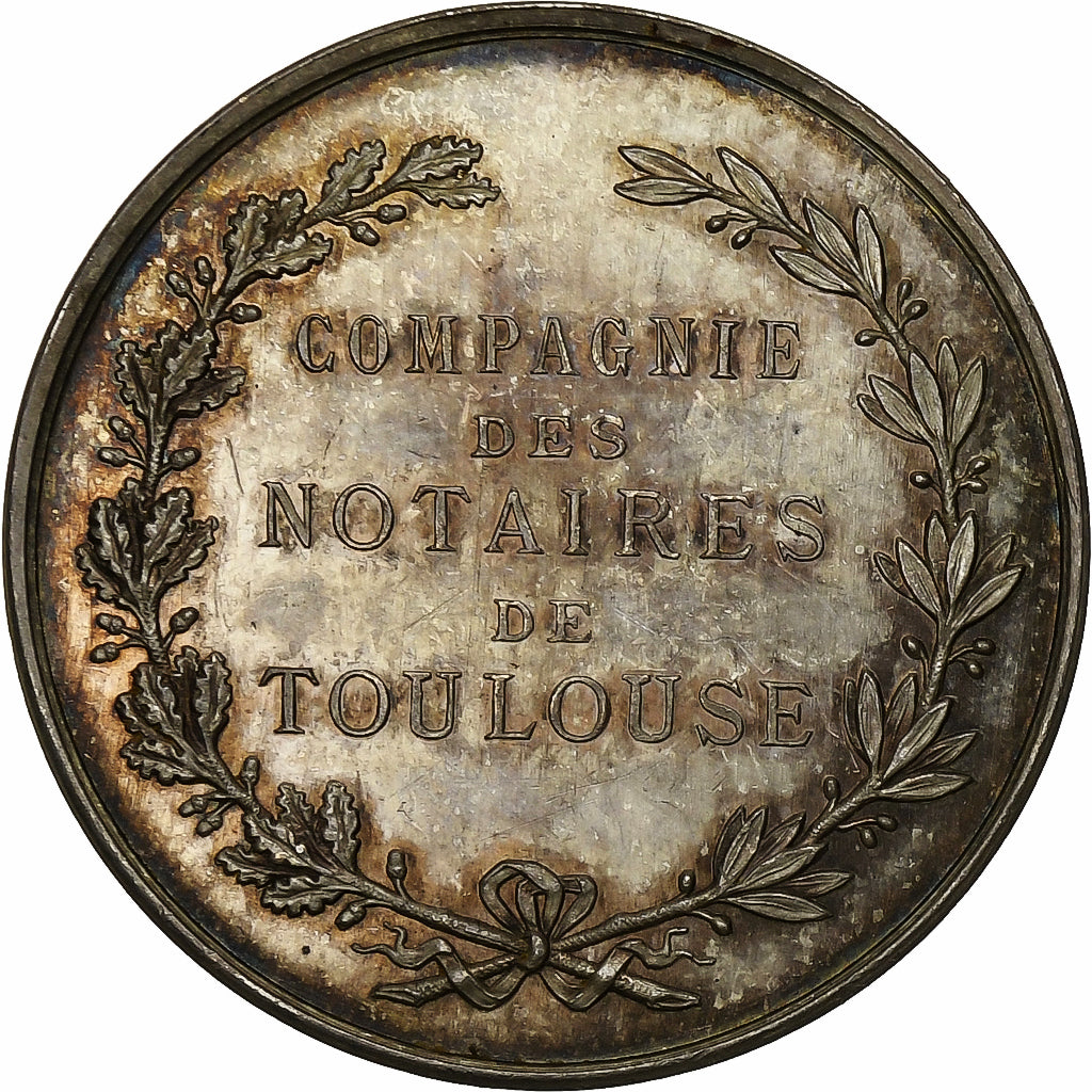 Francia, zeton, Compagnie des Notaires de Toulouse, Plata, SC, Lerouge:402