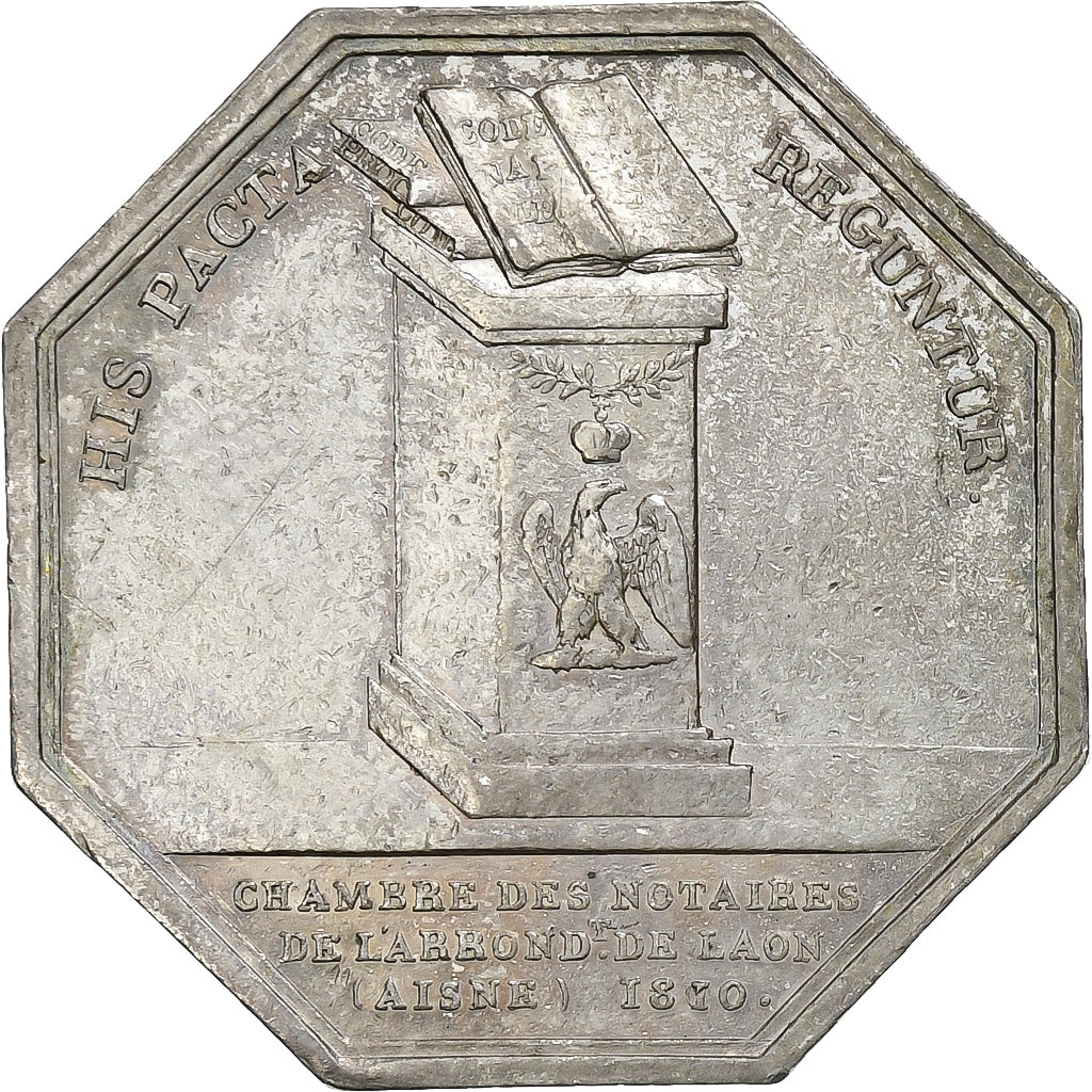 France, Jeton, Napoléon Ier, Notaires de l'Arrondissement de Laon, 1810