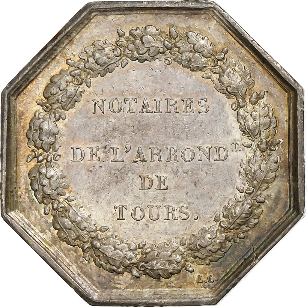 France, Token, Notaires de l'Arrondissement de Tours, Silver, Oudiné