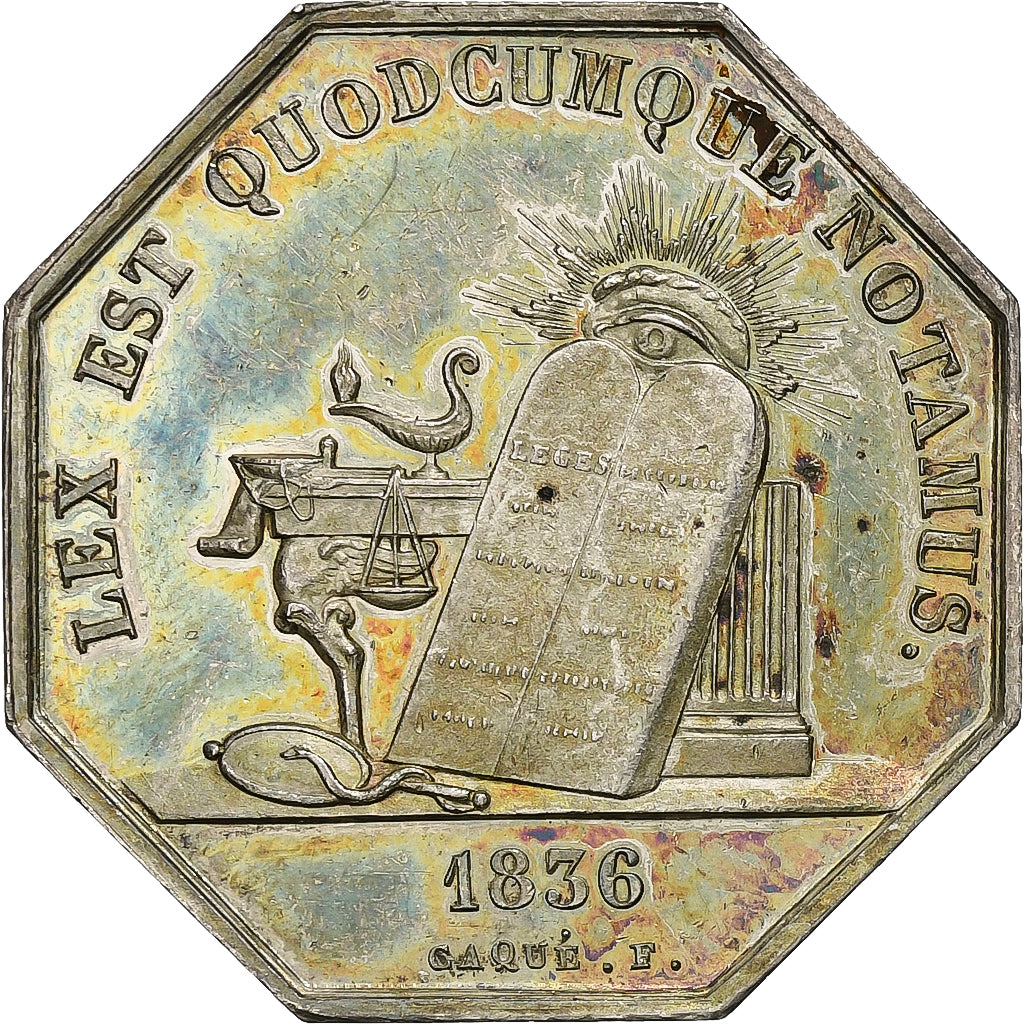 Francia, ficha, Notaires de l'Arrondissement de Vervins, 1836, Argento, Caqué