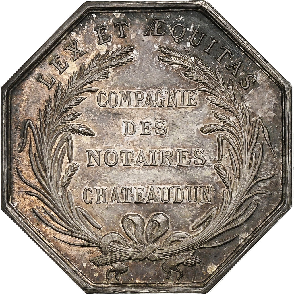 France, Token, Notaires de l'Arrondissement de Châteaudun, Silver, MS63