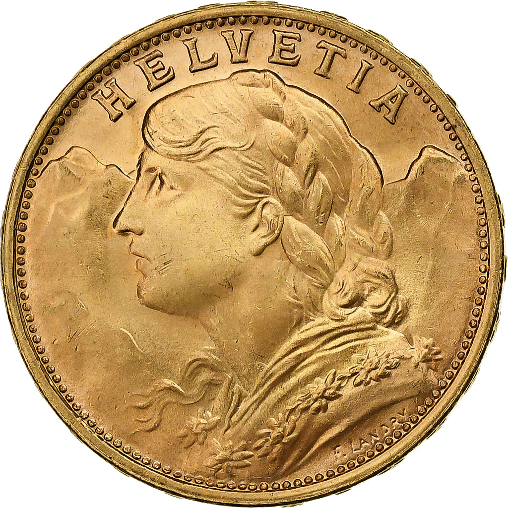 Svizzera, 20 Francs, 1949, Bern, Oro, SPL, KM:35.2