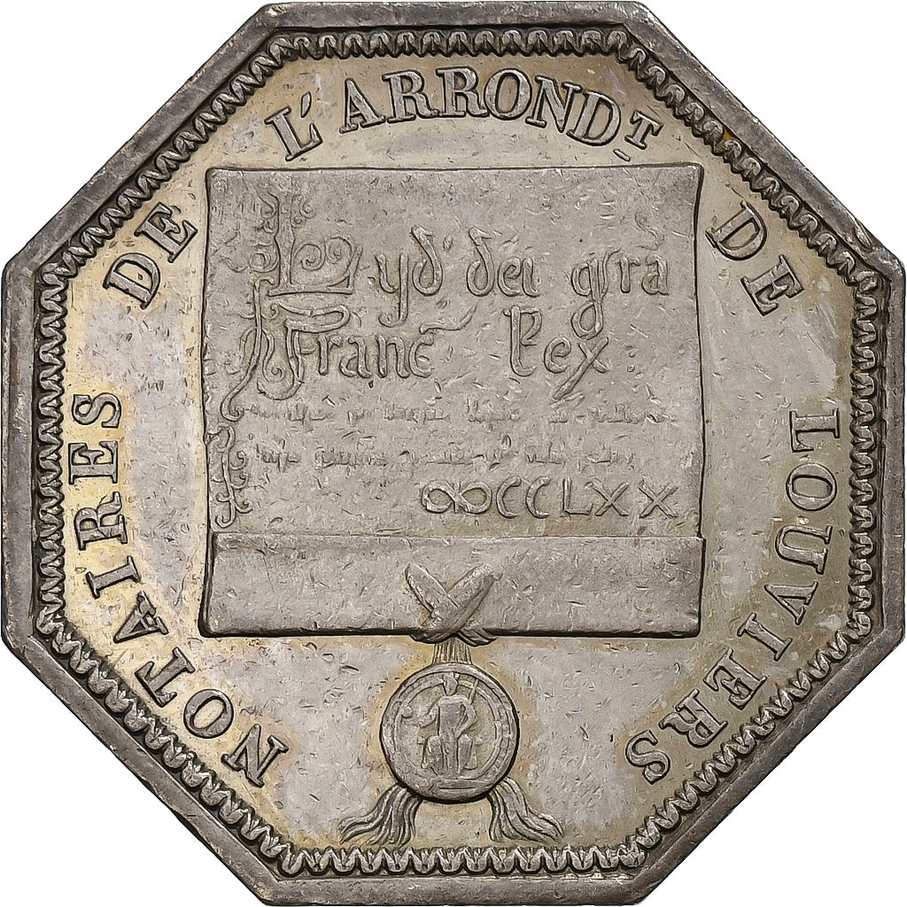 France, Jeton, Notaires de Louviers (Saint-Louis), Argent, TTB+, Lerouge:166