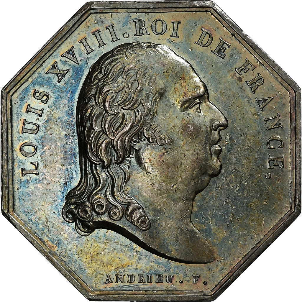 France, Jeton, Louis XVIII, Notaires de l'Arrondissement de Vervins, 1818