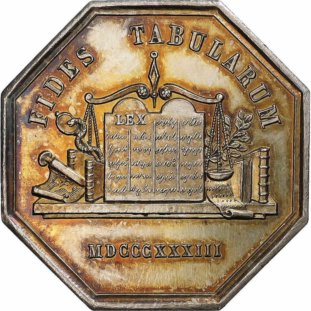 Francia, ficha, Notaires de l'Arrondissement de Doullens, Somme, 1833, Argento