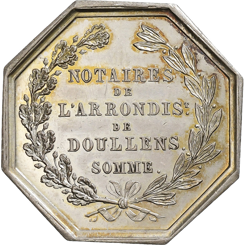 Francia, ficha, Notaires de l'Arrondissement de Doullens, Somme, 1833, Argento