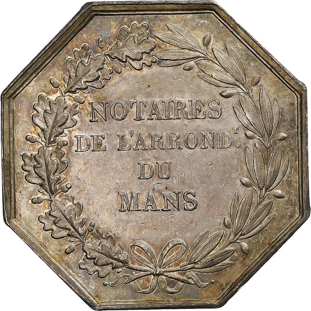 Francia, zeton, Notaires de l'Arrondissement du Mans, Plata, Dubois, EBC