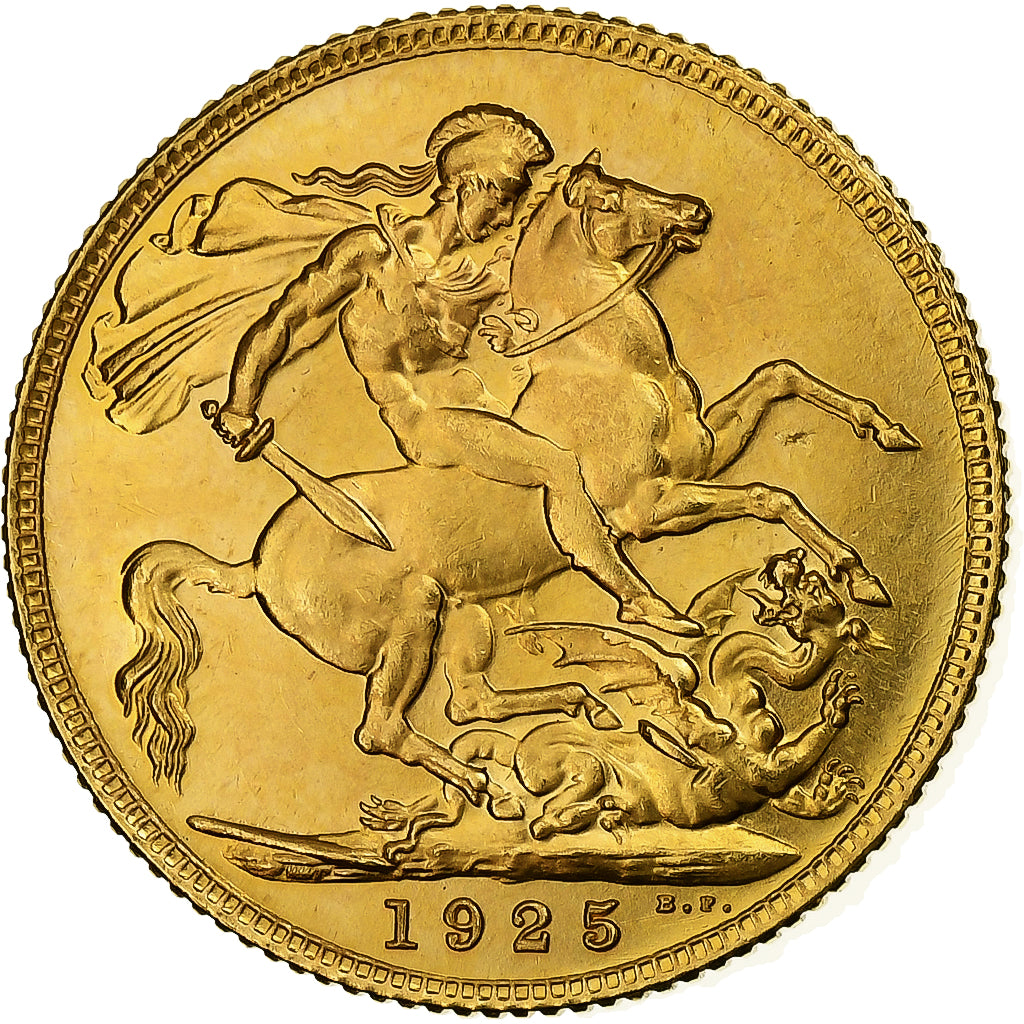 Great Britain, George V, Sovereign, 1925, London, Gold, MS(63), KM:820