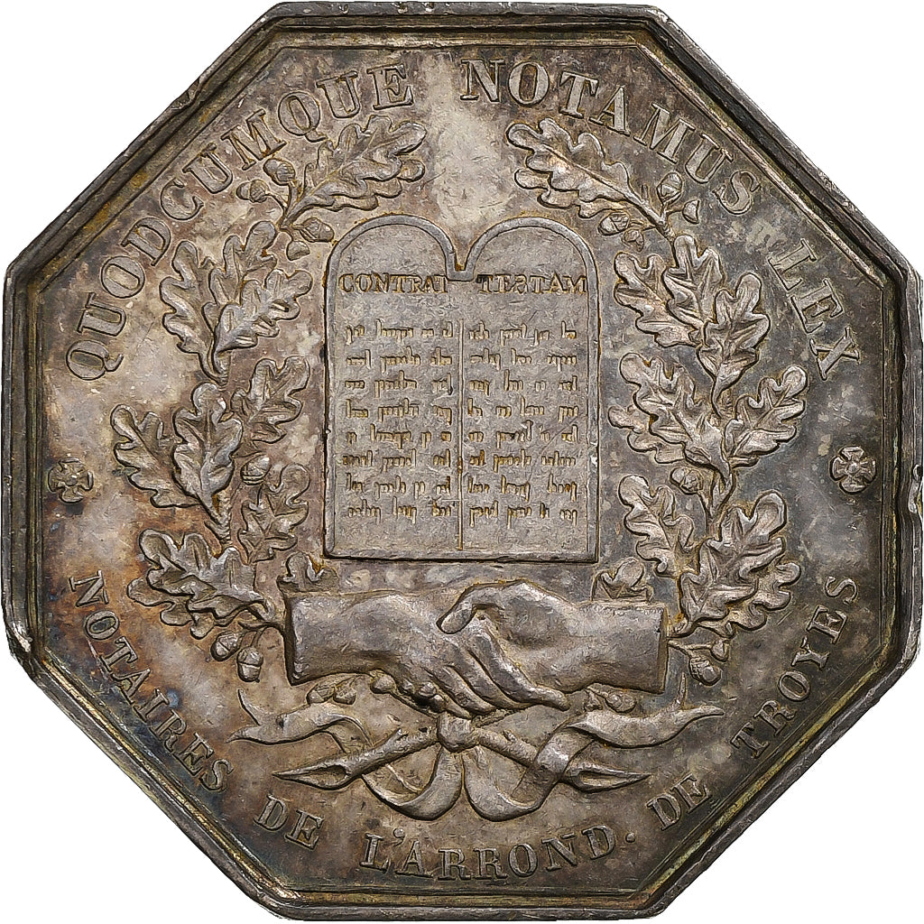 França, Token, Notaires de l'arrondissement de Troyes, 1833, Prata, Barre