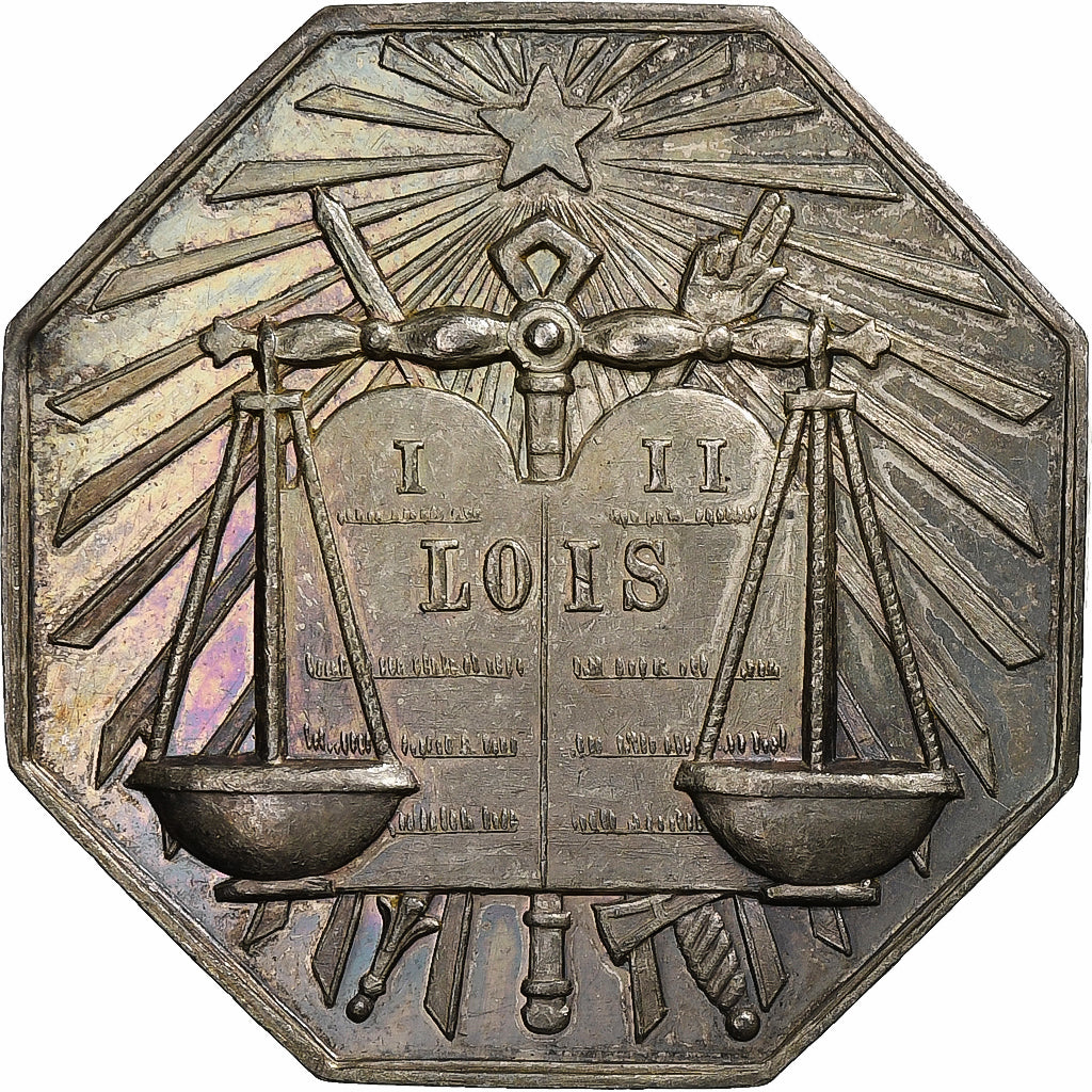 Francia, zeton, Notaires de l'Arrondissement de Mamers, Plata, EBC+, Lerouge:177