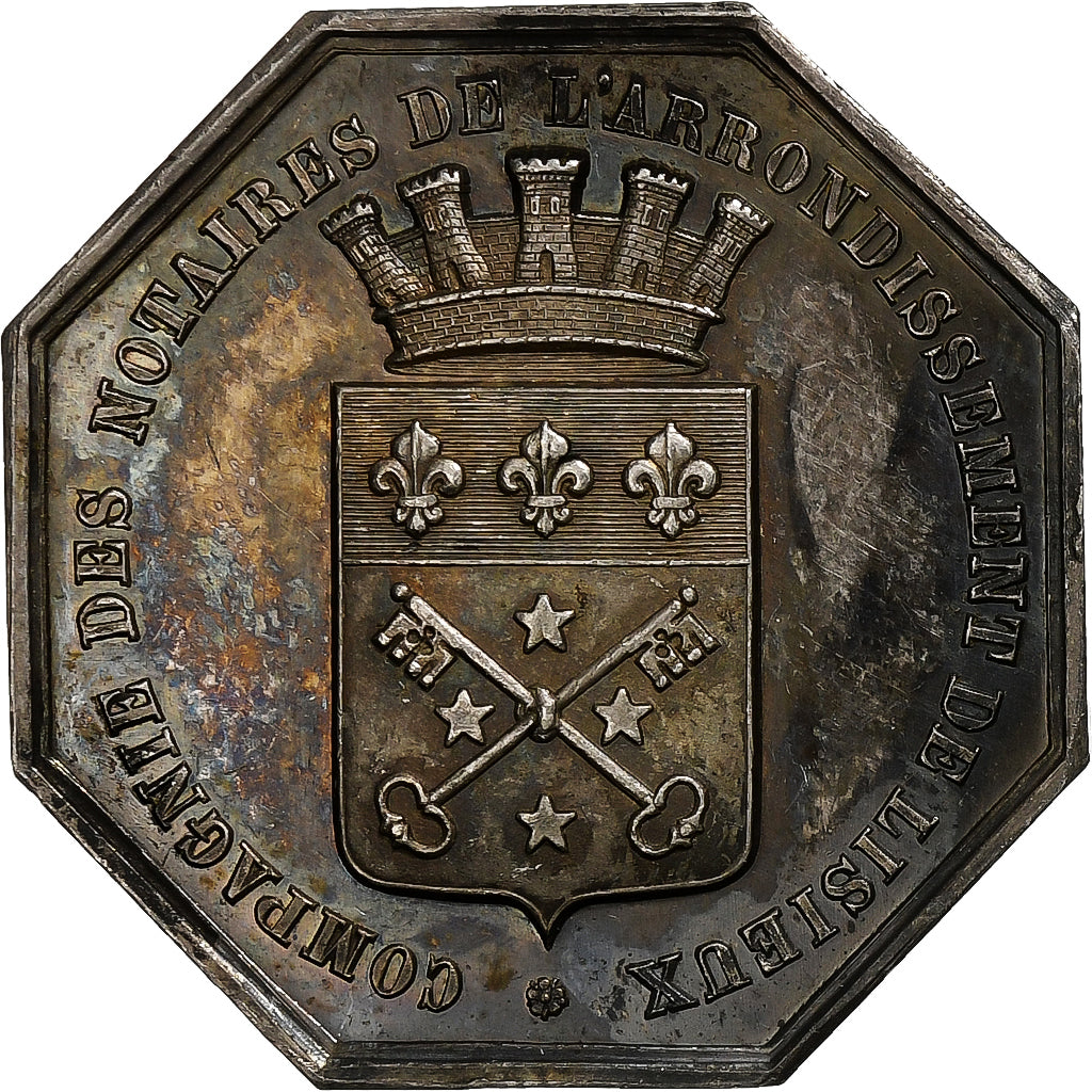 France, Jeton, Chambre des Notaires de Lisieux, Argent, MS63, Lerouge:163